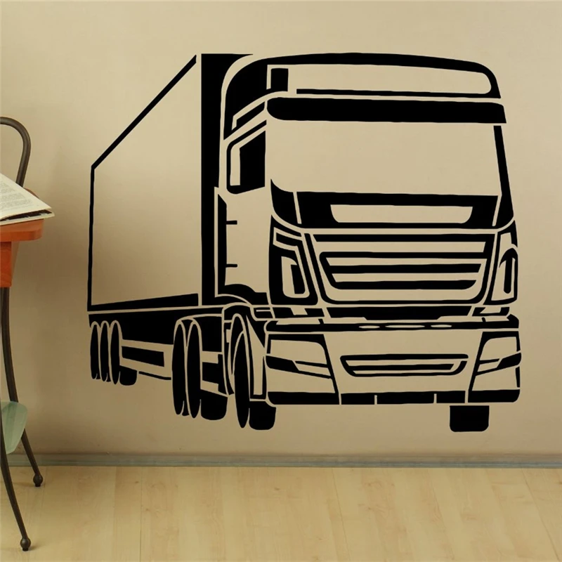 

Semi Trucks Wall Sticker Vinyl Sticker Big Car Interior Home Art Murals Bedroom Home Decor X158