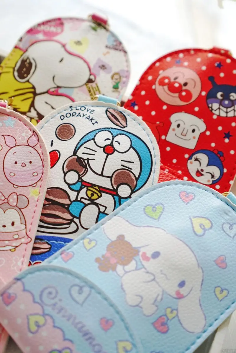 Мультяшный креативный защитный чехол для ключей My Melody Anpanman Cinnamoroll Snoopy Doraemon Stitch, чехол для карт, водонепроницаемый чехол-держатель из искусственной кожи