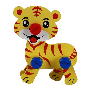 

Children Assemble block Toys Combination Wooden cartoon Animal Disassembly Blocks toys for children