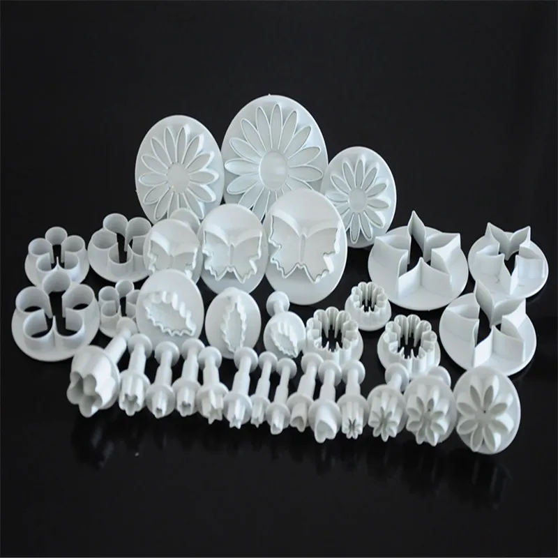 

Fondant cakes polymer clay cutter tool Spring embossing die cutting mode bake tools Plunger Modelling flowers leaves 33pcs/10set