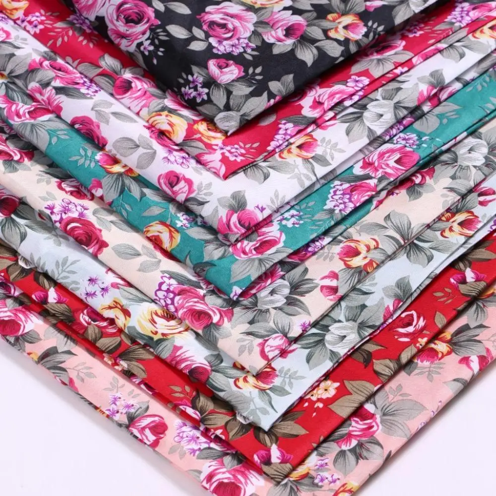 150cm wide Wealthy flower polyester fabric / calico / 100 polyester
