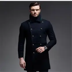 Осенне-зимнее шерстяное пальто европейский бренд качество кашемира шерстяной пиджак мужской военной пальто Бесплатная доставка Для