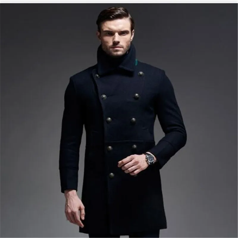 

Fall/Winter Wool Coat Europe Brand Quality Cashmere Woolen Jacket Male Military Coats Free Shipping Men Tops