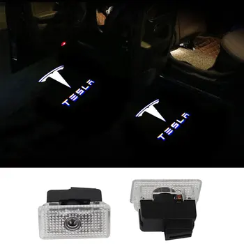 

2pcs Car Door LED Logo Lights Projector Ghost Shadow Light Accessories for Tesla Model S 2015-2016 Model X 2014-2018
