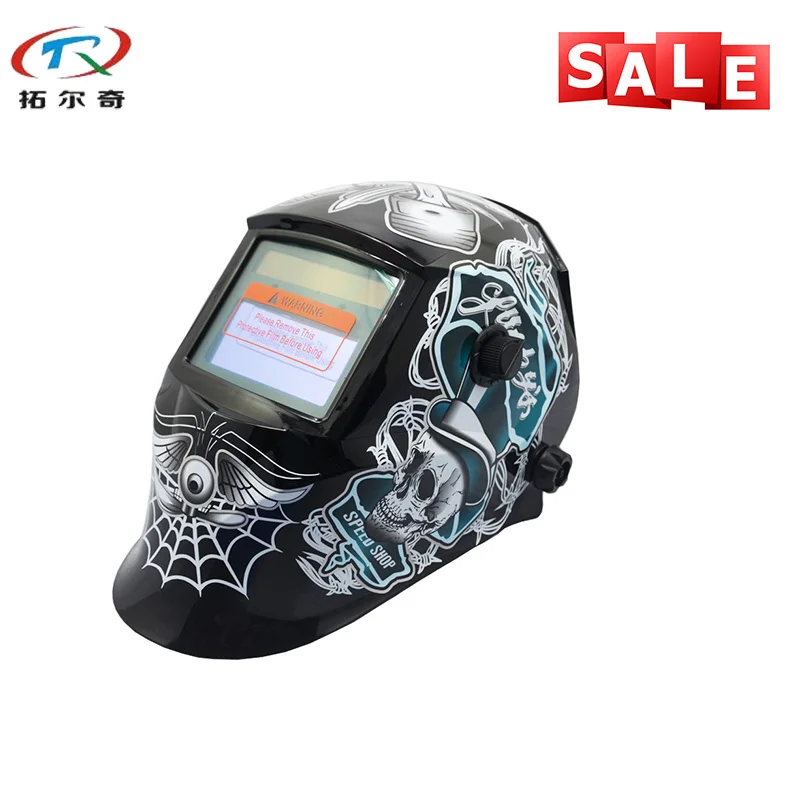 Light Led Welder Helmet Automatic Decals Printing Comfortable Headband Solar Welding Helmet TRQ
