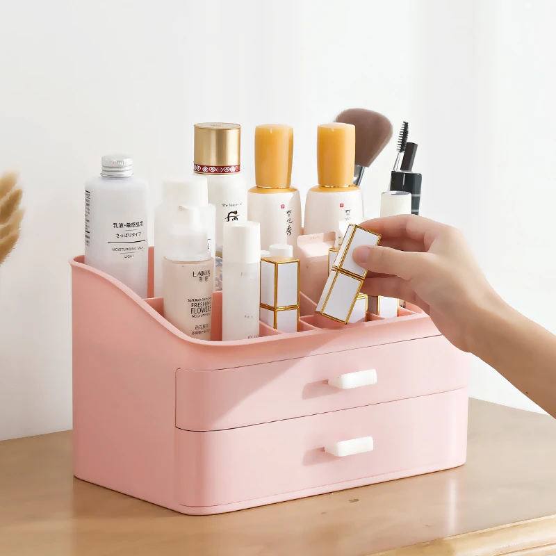 Large Capacity Drawer Cosmetic Storage Box Desktop Jewelry Lipstick Makeup Skin Care Mask Organizer Sundries Container Rack