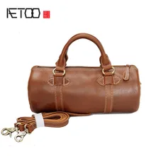 AETOO новая кожаная сумка мужская сумка на плечо модная трендовая Индивидуальная сумка-мессенджер масляная легкая Кожа Мужская и женская сумка