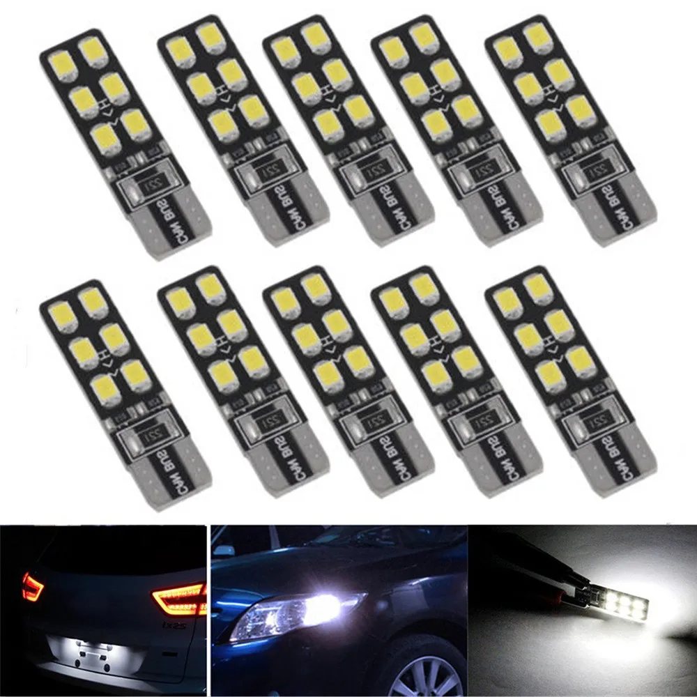 Pro T10 194 168 W5W COB LED CANBUS Silica Bright Glass License Light Bulbs MZ