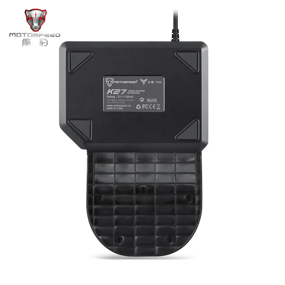 Motospeed K27 USB проводной Singlehanded механическая клавиатура с синий переключатель 9 цветов подсветка ЧЕРНЫЙ опора для рук мини цифровая