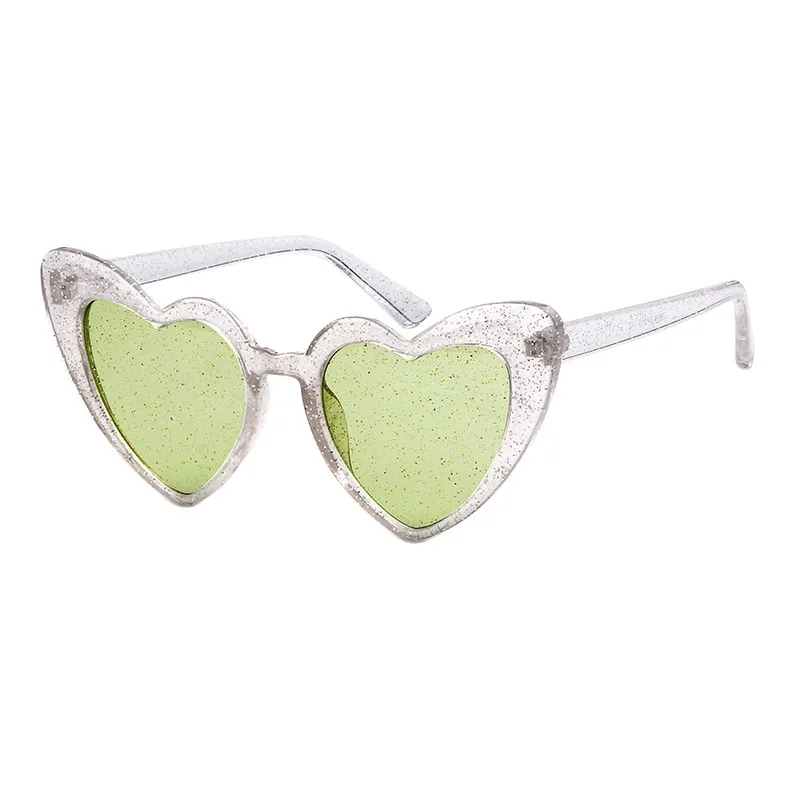 «любящее сердце» солнцезащитные очки Для женщин милые пикантные ретро солнцезащитные очки «кошачий глаз» Винтаж 90s очки Розовый и красный цвет блеск линзы очки для женщин - Цвет линз: C7