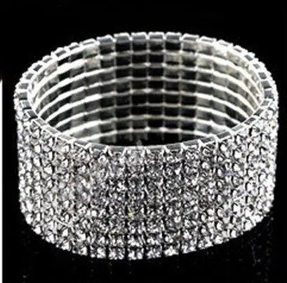 24 шт./лот модное серебряное кольцо пять рядов нитка дорогим горным хрусталем, браслеты с горным хрусталем "кошачьего глаза" браслет B11056