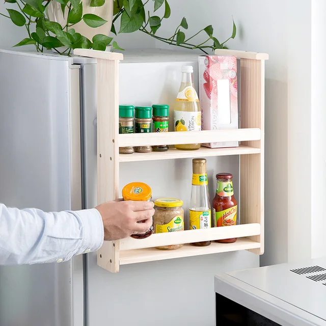 US $45.11 5% OFF|Massivholz kühlschränke seite hängen regale küche regalen hängen wand kleiderbügel racks gewürze racks HYSOO in Massivholz ... US $45.11 5% OFF|Massivholz kühlschränke seite hängen regale küche regalen hängen wand kleiderbügel racks gewürze racks HYSOO in Massivholz ...
