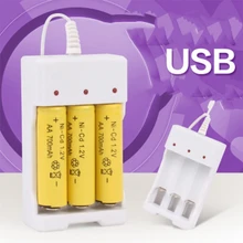 Smart Battery Charger 3-Slot 1.2V Universal AA/AAA Rechargeable Adapter USB Plug  