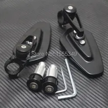 7/8″Handle Bar End Folding Mirrors For Yamaha Kawasaki Suzuki Honda Harley BMW Buell Aprilia Triumph Ducati KTM Black