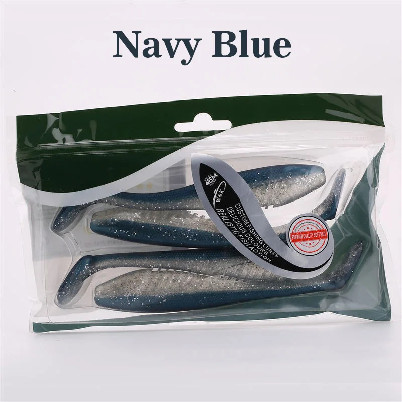 5," Goggle Shad Wave Action Мягкая приманка 4 шт. 13 см плавающая приманка мягкая искусственная приманка для пресной воды Snook Pike Muskie рыболовные приманки - Цвет: Navy Blue