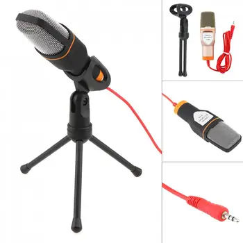 

Portable Multifunctional Computer Capacitive Microphone for Live Broadcast / Meeting / Speech with Foldable Tripod Bracket