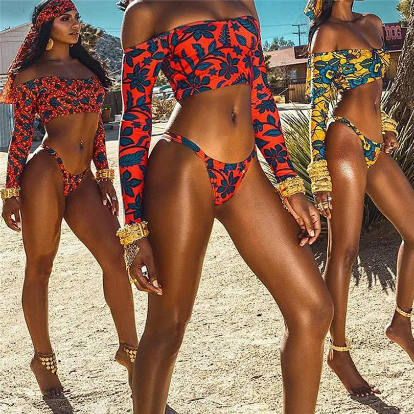 New 2019 Summer Women Casual Swimsuit Swimming Tankini Padded Swimsuit Monokini Push Up Bikini Sets Swimwear biquini #E11 (1)