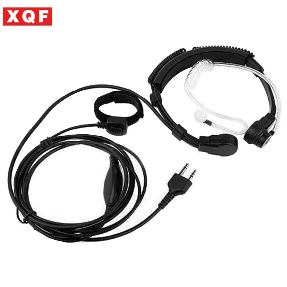 

XQF Throat Mic Microphone Finger PTT Headset Earpiece for Midland LXT210 Ham Radio Hf Transceiver Walkie Talkie