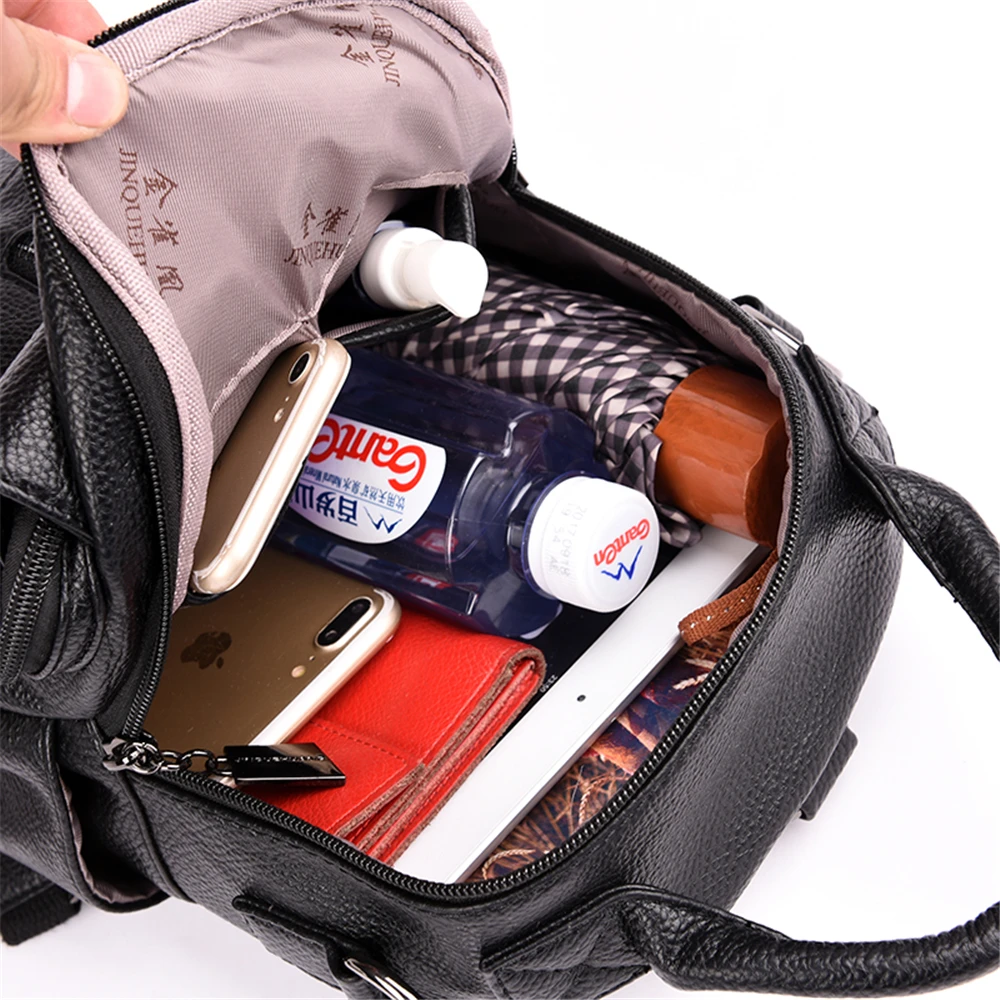 Mochila multifunción informal de cuero de alta calidad para niñas adolescentes mochila escolar mochila Mochila multifunción informal de cuero de alta calidad para niñas adolescentes mochila escolar mochila