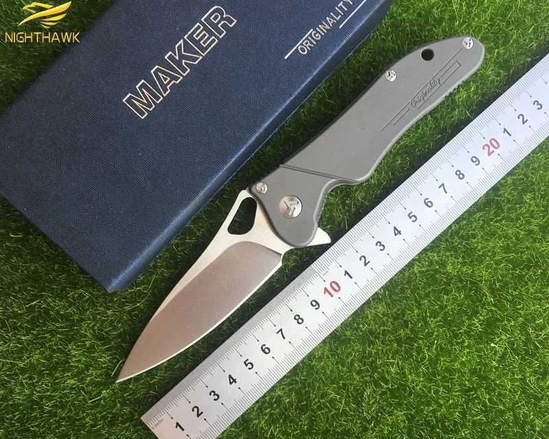 Продажа Nighthawkmaker 3 дизайн оригинальный Керамический шарикоподшипник Флиппер складной нож S35VN (100%) TC4 ручка Отдых на природе Охота карманный нож
