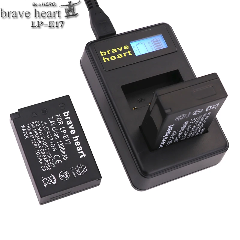 Brave heart 4x Bateria LPE17 LP E17 LP-E17 батарея+ ЖК-зарядное устройство батарея для Canon EOS M3 750D 760D T6i T6s 8000D Kiss X8i камера