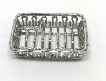 

G05-X5138 children baby gift Toy 1:12 Dollhouse mini Furniture Miniature rement accessories Kitchen silver dish rack 1pcs