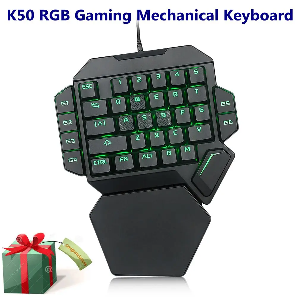 K50 RGB Проводная игровая клавиатура 35 клавиш Одноручный синий переключатель