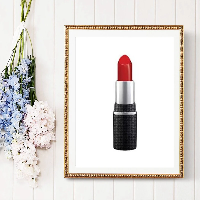 Red Lipstick Prints Poster Home Decor