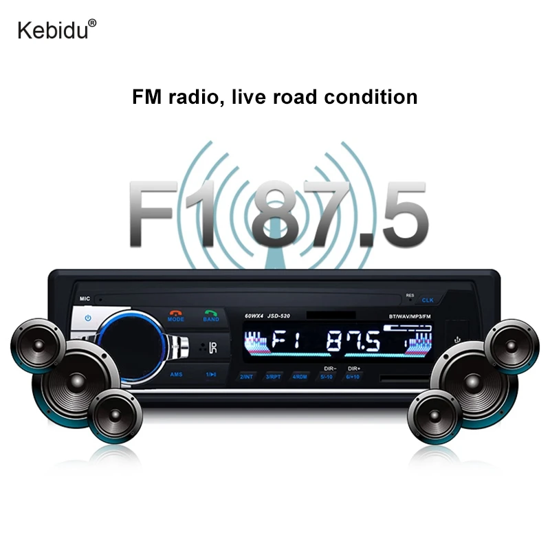 Стереомагнитола kebidu для автомобиля Bluetooth V2.0 12 В SD USB MP3 1 Din FM Aux вход |