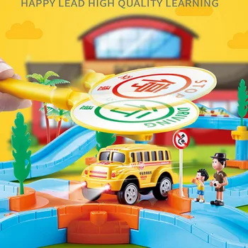 

Rail Car 22873 New Intelligent Induction Campus Bus Educational Boys And Girls Gift Track Toy Car