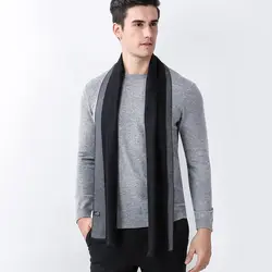 Элитный бренд для мужчин зимний шарф бизнес шарфы для женщин мягкие Теплый шарф модные мужские в полоску смесь вискозы