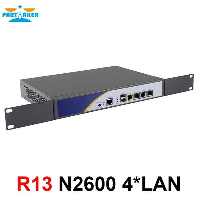 Best Price Partaker R13 Firewall Router Network Server Intel PCI-E 1000M 4 * 82583v Ethernet With Intel N2600 Support PFSense ROS Best Price Partaker R13 Firewall Router Network Server Intel PCI-E 1000M 4 * 82583v Ethernet With Intel N2600 Support PFSense ROS