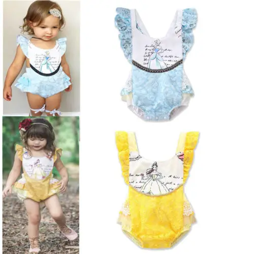 Pudcoco/Коллекция года, боди для новорожденных девочек, Красавица и чудовище, кружевное платье с рюшами и открытой спиной летний сарафан для детей от 0 до 24 месяцев