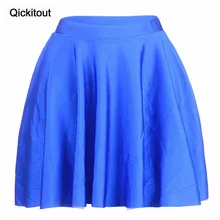 Qickitout летние женские модные юбки джокер женские 3D Royalblue цифровые юбки с принтом Прямая плюс размер