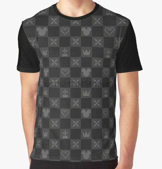 

All Over Print T-Shirt Men Funy tshirt Kingdom Hearts Pattern Short Sleeve O-Neck Graphic Tops Tee women t shirt