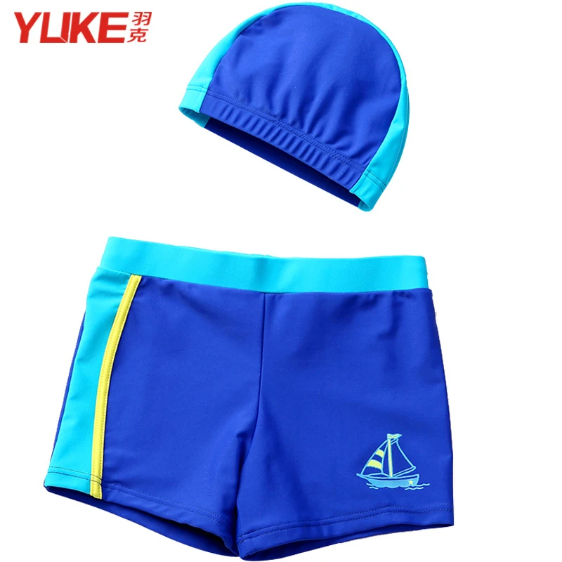 

Yuke Children Swimming Trunks Boys Two Pieces Swimwear With Cap Baby Swim Trunks Quick-drying Baby Swimsuit Quality Inspection A