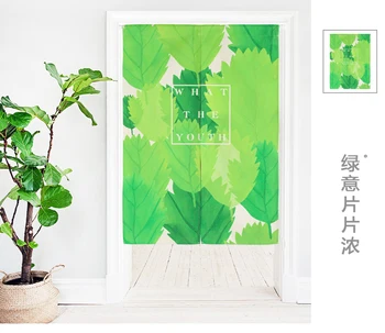 

Japanese linen cotton plant green leaves door curtain home decoration bedroom living kitchen bar coffee house study room