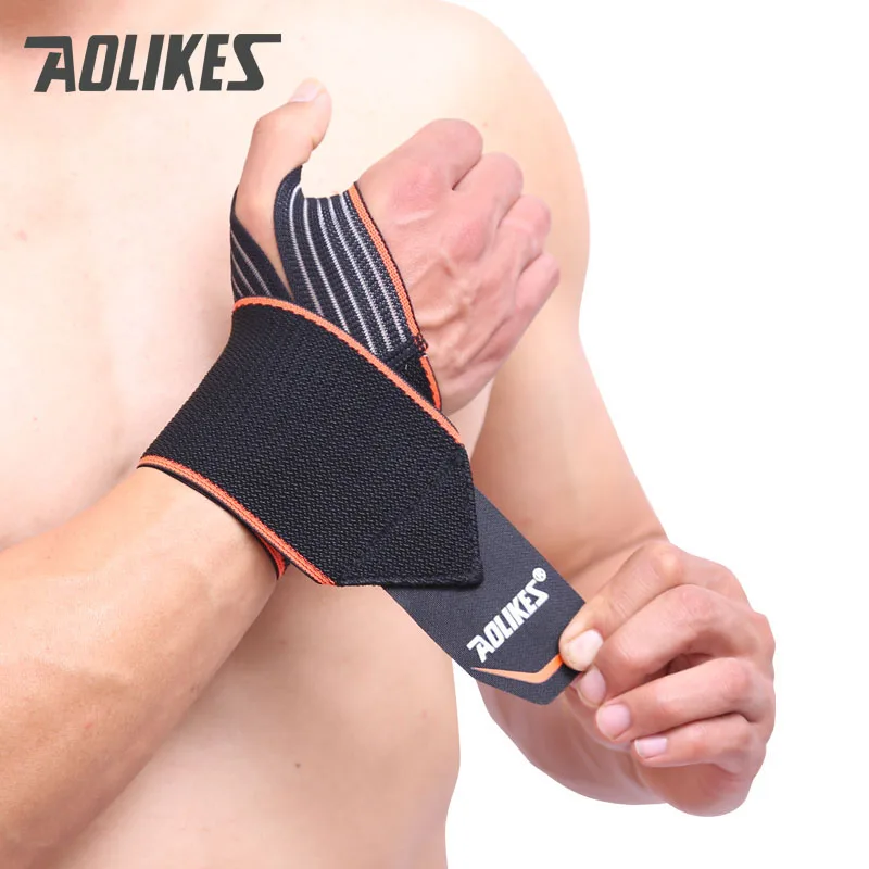 BLAKC RED AOLIKES 2 шт./партия, спортивные повязки на запястье, ремешок для поддержки запястья, обертывание, растяжение рук, браслет для восстановления, для велоспорта, тенниса, тренажерного зала, аксессуары - Цвет: BLAKC RED