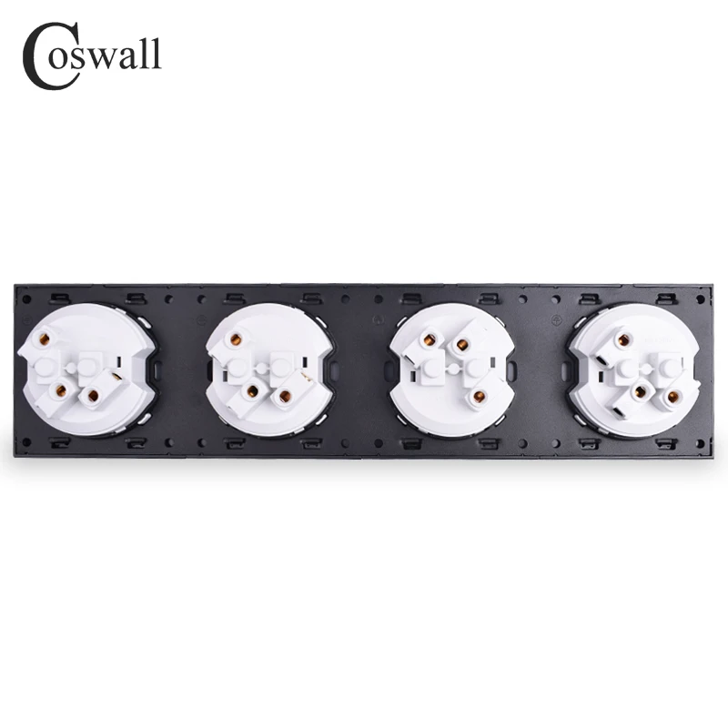 Coswall кристальная панель из закаленного чистого стекла 16A 4 Way EU ...
