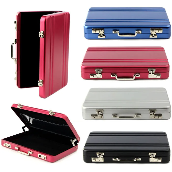 

Metal Business ID Credit Card Holder Mini Suitcase Business Bank Card Name Card Holder Box Case Organizer Porta TarjetasHW