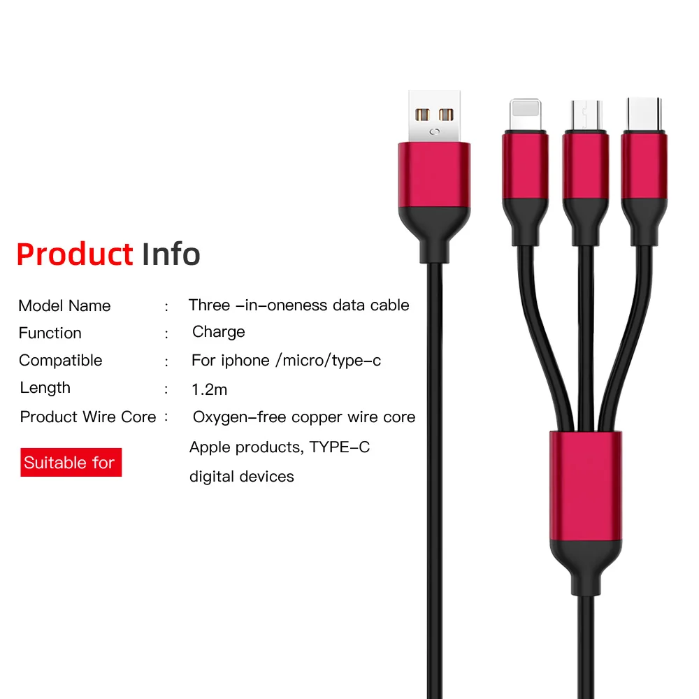 3в1 type C 8-контактный Micro USB кабель для iPhone X XS 7 Plus samsung S9 USB кабель 3 в 1 провод для быстрой зарядки для samsung S9 S10 huawei