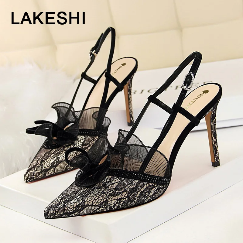 

New Women Pumps Fashion Bridal Shoes Lace High Heels Women Shoes New Women Sandals Sexy Party Shoes Kitten Heels Ladies Shoes