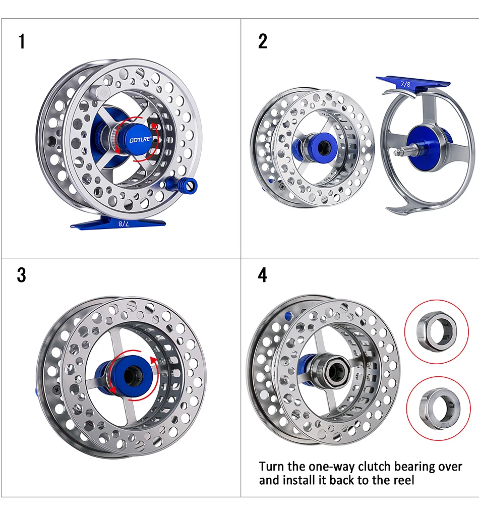 Goture Cyrax металлический высокоточная сборка обработанные Fly Рыбалка Катушка большой Arbor Silent получить системы водостойкий Fly колеса 5/6 7/8WT