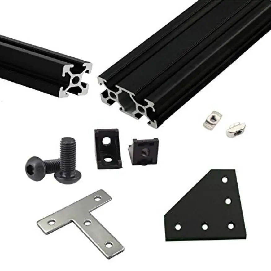 Black/Silve BLV mgn Cube Frame Extrusion Kit w/Nuts Screw Angle Brackets F/ CR10 665mm Z height