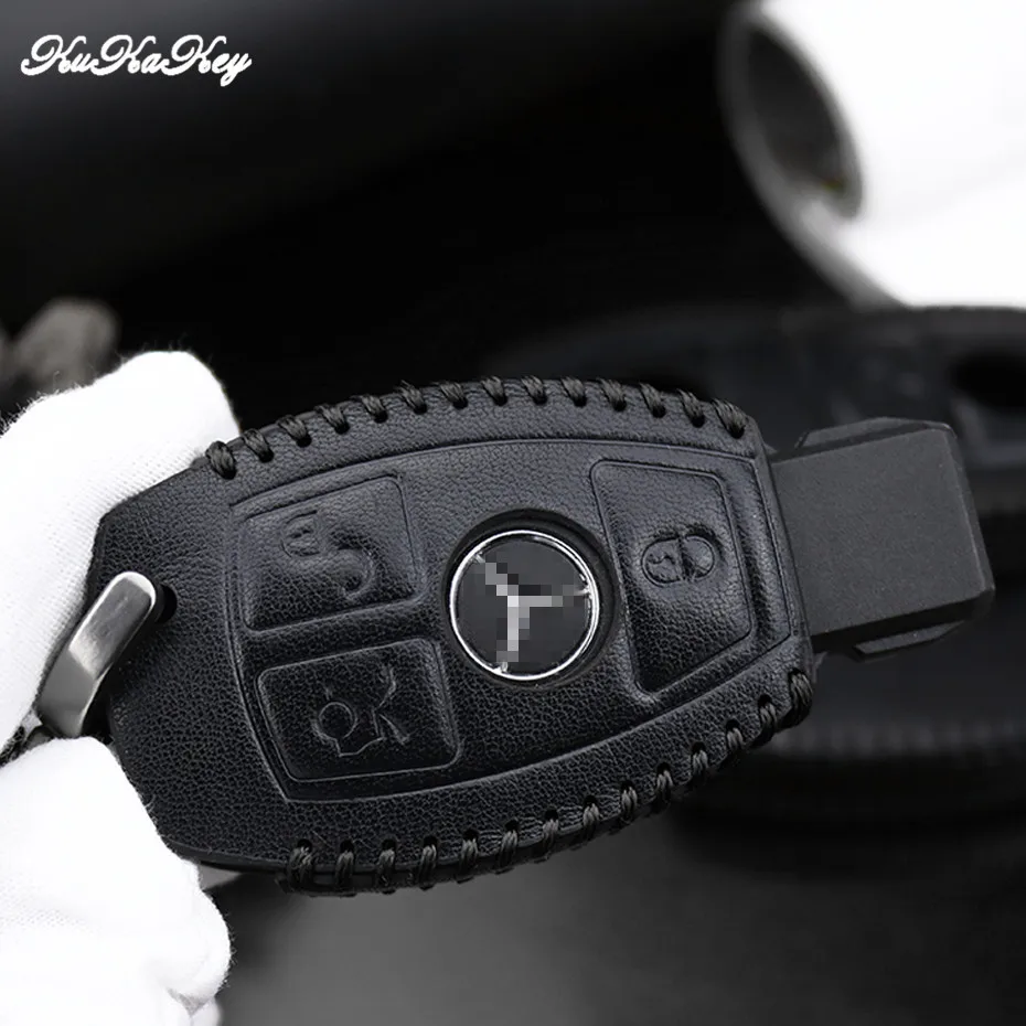 Кожаный чехол для автомобильного ключа Mercedes Benz CLK ML SLK B C E S Class брелок ключей