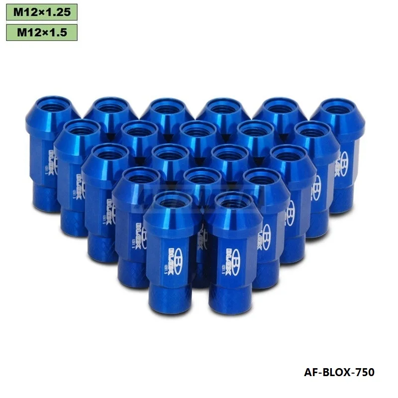 BLOX колесные гайки M12x1.5/M12x1.25 гоночные гайки/колесный винт 7075 Алюминиевый AF-BLOX-750-ALBZ - Название цвета: Синий