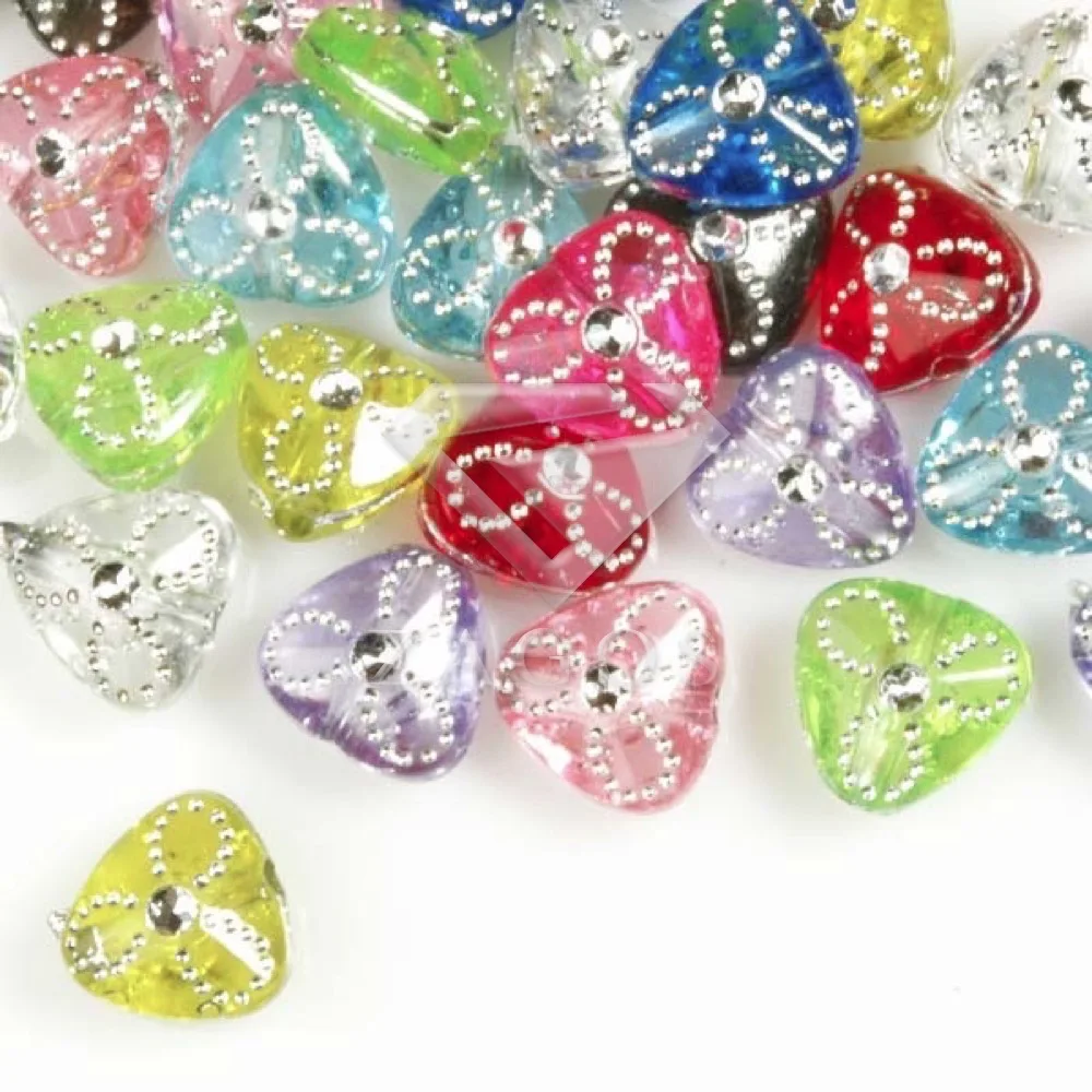 50Pcs 9x9x5mm Acrylic Assorted Triangular Beads Jewelry DIY Making