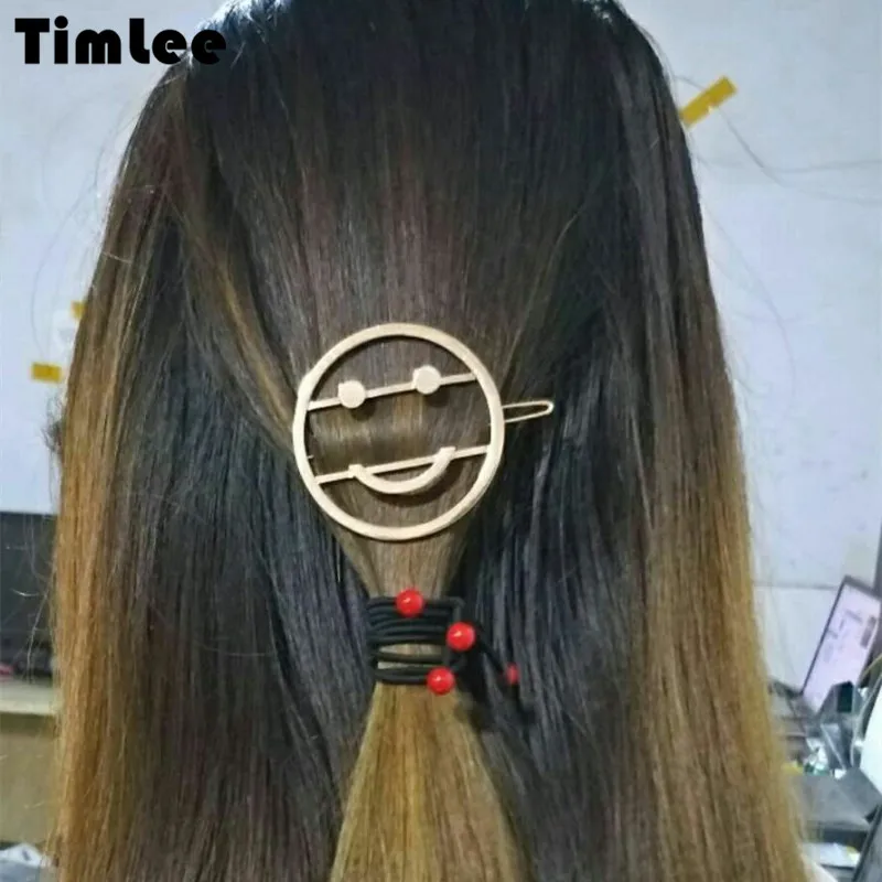 Timlee H065 Бесплатная доставка простой милый металлический зажим для волос с дырками
