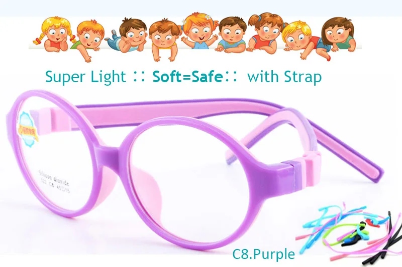 IVSTA 522 силиконовый детский шнур фиксатор держатель может быть сделан к объективам с диоптрий с amblyopia или по рецепту - Цвет оправы: Purple