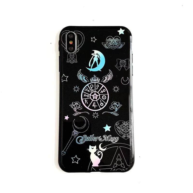 style-1 Прекрасный японский Сейлор Мун чехол для телефона для iPhone 6 6S 7 8 Puls X XS чехол для MAX XR Magic массивный глянцевый Блестящий Мягкий чехол-накладка - Цвет: style-1